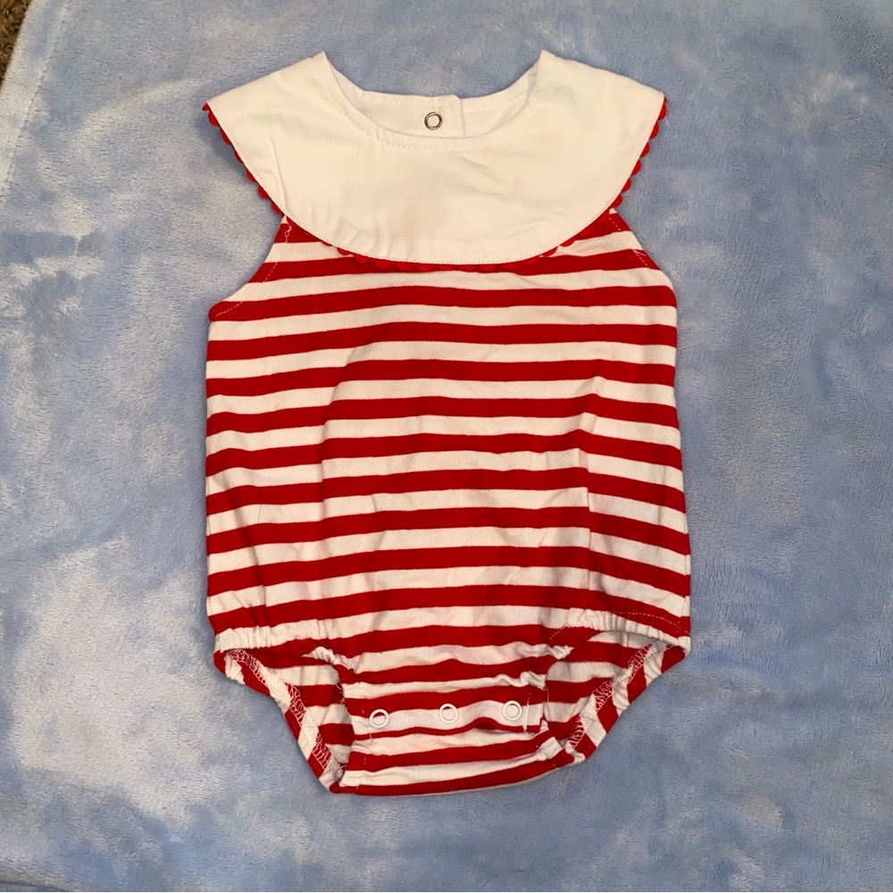 Three sisters baby summer striped onesie perfect to embroider with initials